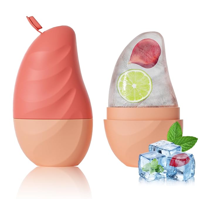 Silicone Facial Ice Cube Roller Massager, Facial Beauty Care Tool, Reusable Face Ice Mold - Brighten Skin, Reduce Puffiness for Face & Eyes (Pink)-GlimoraGlow