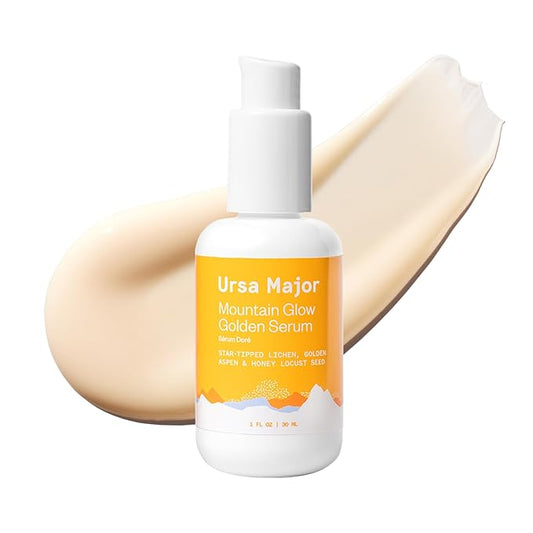 Ursa Major Mountain Glow Natural Face Serum | Vegan Daily Facial Moisturizer | Combat Wrinkles & Sagging Skin | Boost Radiance and Skin Glow | Cruelty-Free & Non-Toxic | For Men & Women | 1.0 ounce-GlimoraGlow