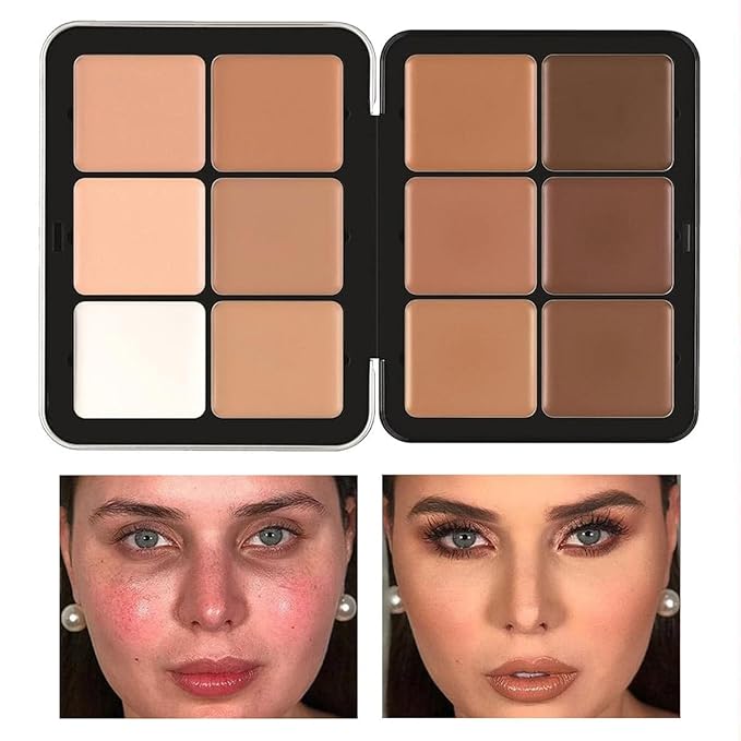 12 Color Concealer Palette & 12 Colors Blush Palette,Full Coverage Makeup,Corrector for Under Eye Dark Circles and Highlight Blush Palette Face Cosmetics Makeup-GlimoraGlow