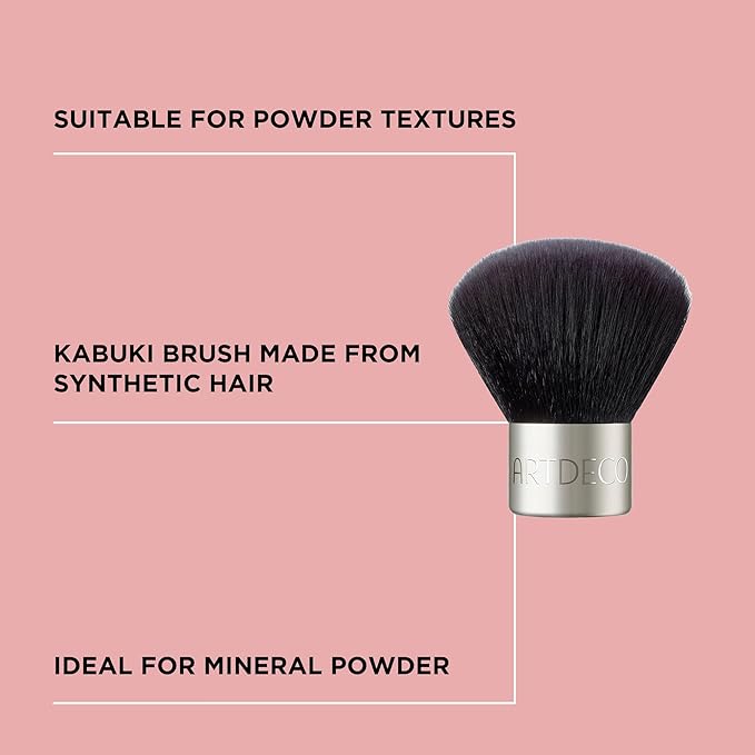 ARTDECO Mineral Powder Foundation Brush - Kabuki Brush with Vegan Bristles for Flawless Coverage, Perfect for Face Powder - Ideal Makeup Tool for a Radiant Finish-GlimoraGlow