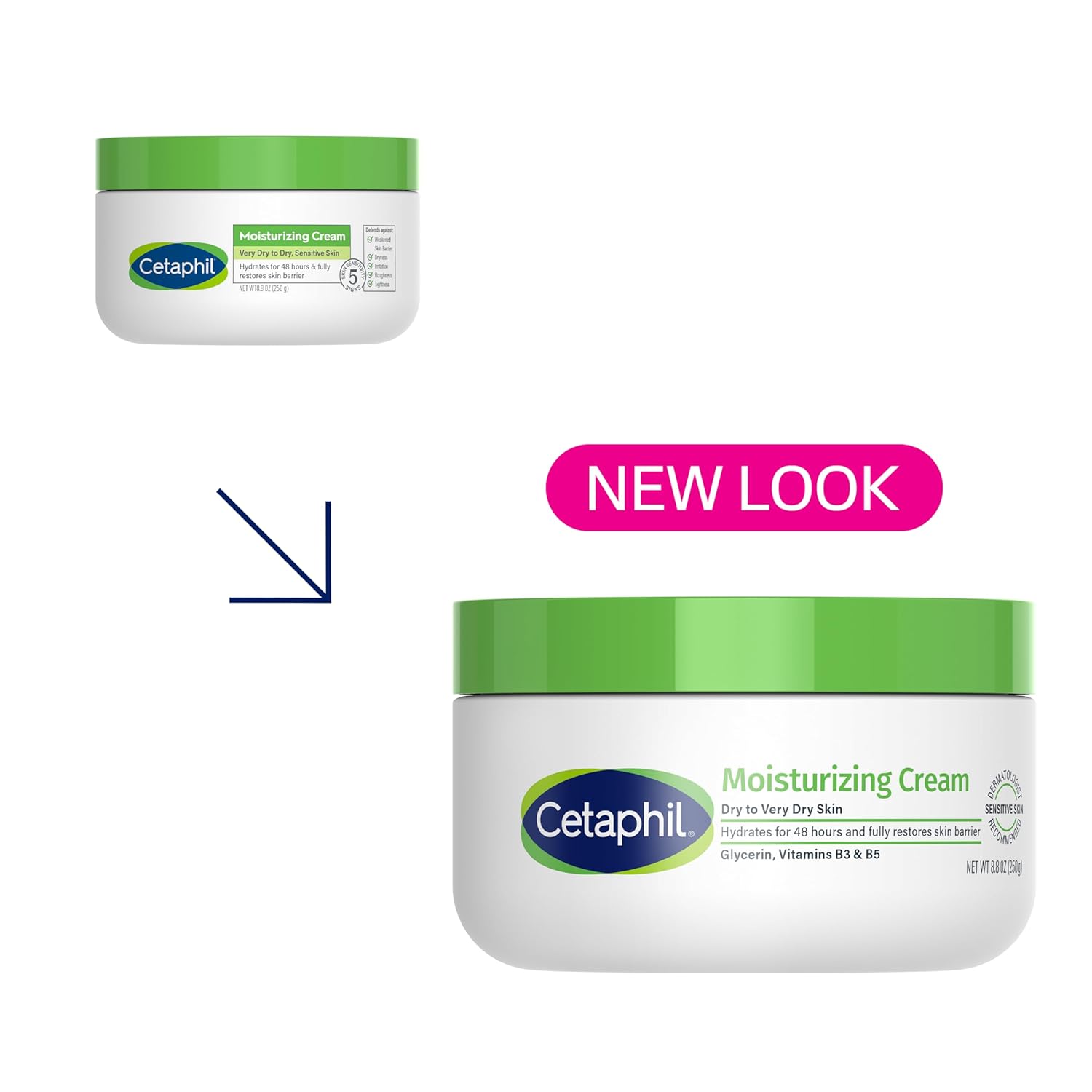 Cetaphil Face & Body Moisturizer, Hydrating Moisturizing Cream for Dry to Very Dry, Sensitive Skin, NEW 8.8 oz, Fragrance Free, Non-Comedogenic, Non-Greasy (Packaging May Vary)-GlimoraGlow