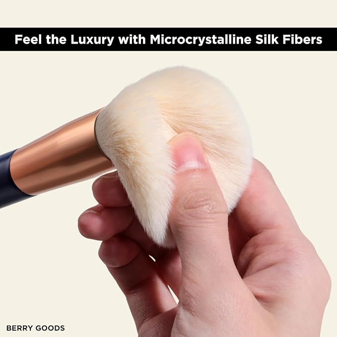 BERRY Blue Premium Makeup Brush Set – 12-Piece Professional Ultra-Soft Synthetic Brushes for Face & Eyes | Foundation, Powder, Blush, Concealer, Eyeshadow – Vegan, Cruelty-Free, Numbered, Travel Case-GlimoraGlow