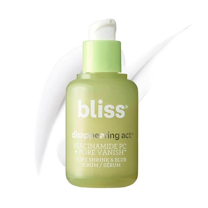 Bliss Niacinamide + Pore Vanish Complex Disappearing Act Serum – With Vitamin B3 + Green Tea - Reduces Pores & Dark Spots - Achieve Glass Skin - Clean, Cruelty-Free - 1 Fl Oz-GlimoraGlow