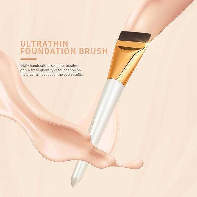 docolor Flat Foundation Brush for Liquid Makeup,Ultra Thin Liquid Foundation Brushes Premium Makeup Face Brush for Blending, Cream, Thin Foundation Brush Makeup Tool Face Foundation Flat Brush-GlimoraGlow