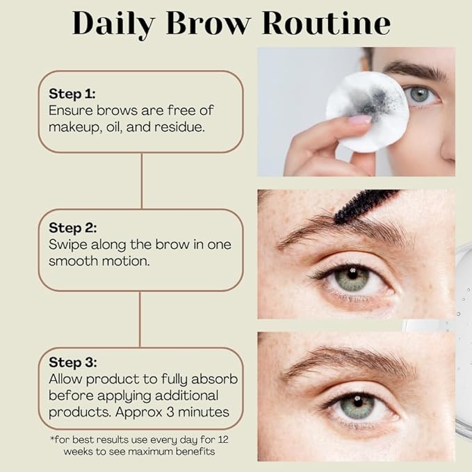 Eyebrow Growth Serum - with Biotin & Peptides - Eye Brow Serum for Growth - Vegan Brow and Lash Enhancer - Made in USA - Cruelty Free - 5ml-GlimoraGlow