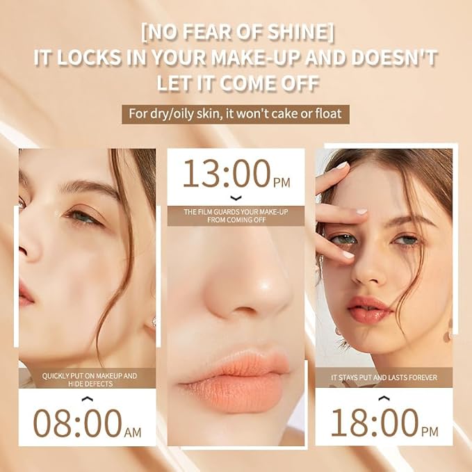 2 Pack Beauty Cream EXO TOO Foundation, Beauty Cream Makeup Base, Moisturizing, Long Lasting Matte Air Cushion CC Cream Concealer with Two Mushroom Head Sponges-GlimoraGlow