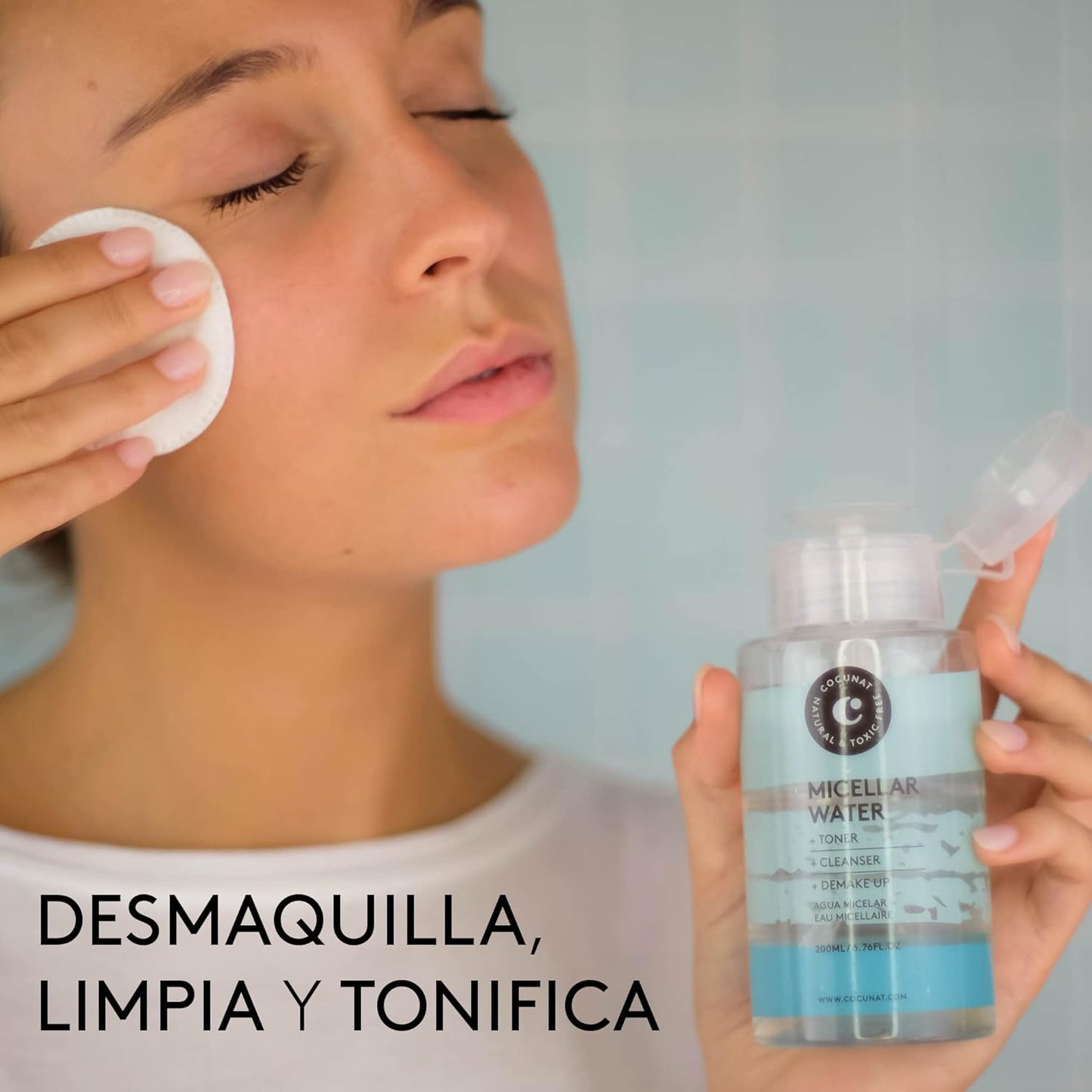 COCUNAT | Micellar Water 3-in-1 | Cleans, Tones and Removes Make-Up | Made with Aloe Vera & Lavender | All Skin Types | Silicone-Free & Paraben-Free | 200 ml-GlimoraGlow