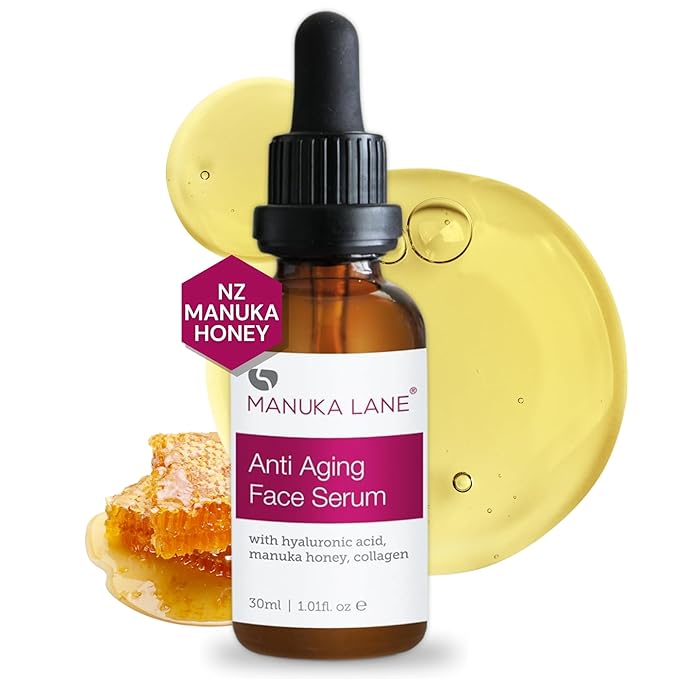 Manuka Honey Face Serum with Collagen, Hyaluronic Acid, & Pure Honey, by Manuka Lane-GlimoraGlow
