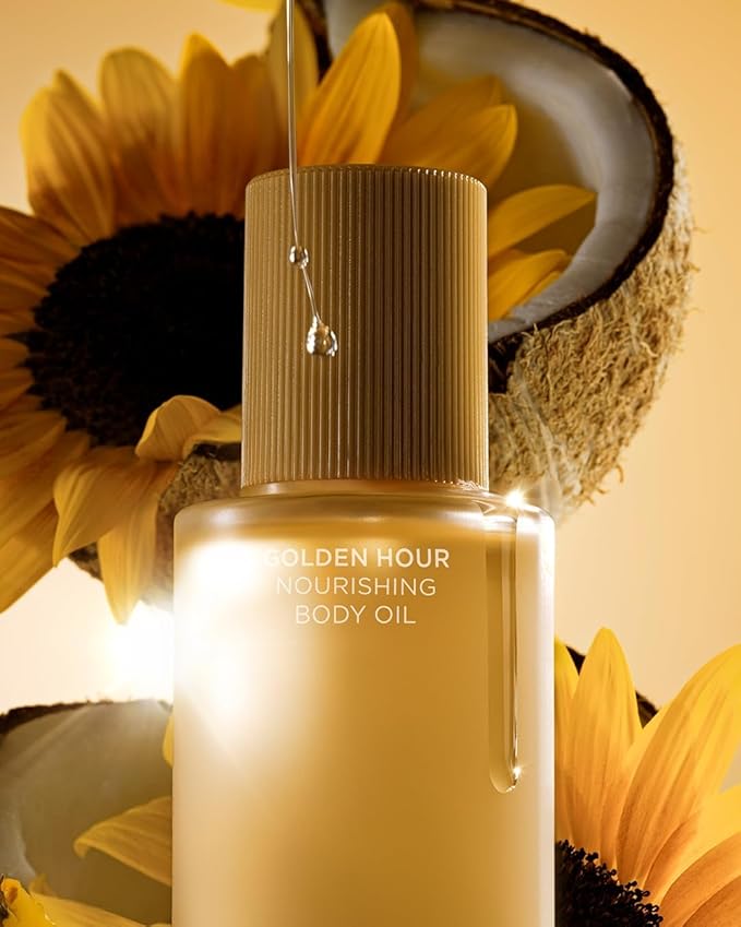 Saltair Body Oil. Luxurious Golden Hour After Shower and Bath Oil Moisturizer for Women and Men. Botanical, Non-Greasy, and Well-Absorbing Lotion for Hydrating Dry Skin. 4oz Pump Bottle-GlimoraGlow