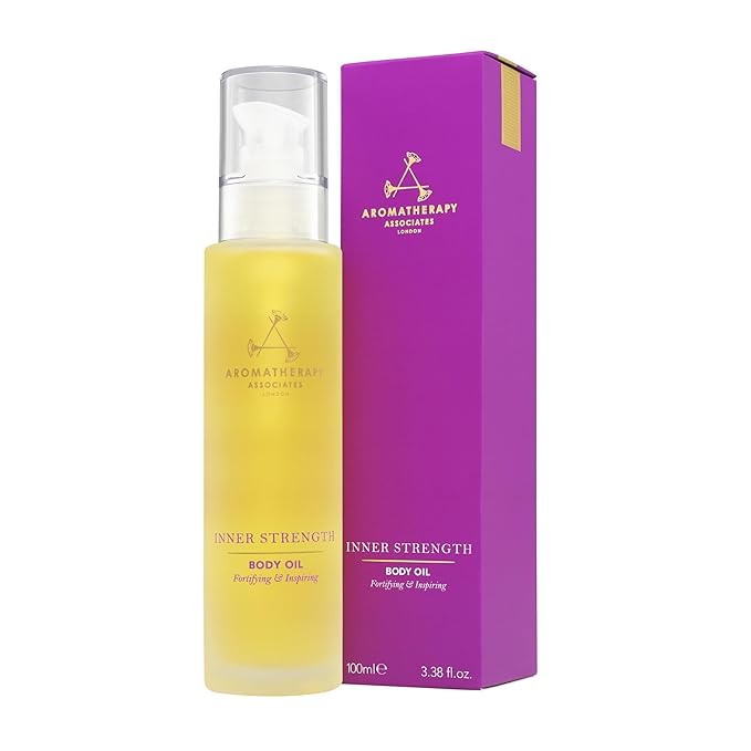 Aromatherapy Associates Inner Strength Body Oil. Luxurious Blend of Oils Made with Clary Sage and Geranium Essential Oils (3.4 fl oz)-GlimoraGlow