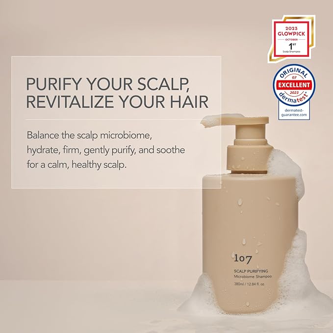 107 Clarifying Shampoo - Purifying Shampoo for Build Up, Dirt, Oil, Itchy, Dry Scalp – Fermented Vinegar & Ginseng for Refreshed & Revitalized Scalp - Paraben, Phthalate and Sulfate Free (16.9 oz)-GlimoraGlow