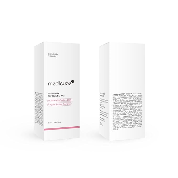 medicube PDRN Pink Peptide Serum, Pink glow serum, Peptide, Niacinamide, Hydrating & Moisturizing & Firming, Uneven Skin Tone, Korean Skincare | 1.01 fl.oz. (1.01 fl.oz., Rose PDRN (Vegan))-GlimoraGlow