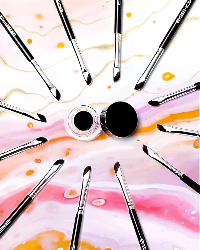 EIGSHOW Eyeliner Brush Gel Eyeliner Makeup Brush for Precise Eye Liner Eyebrow Eyelid Ultra Thin with Curved Bristle (E865 2Pieces)-GlimoraGlow