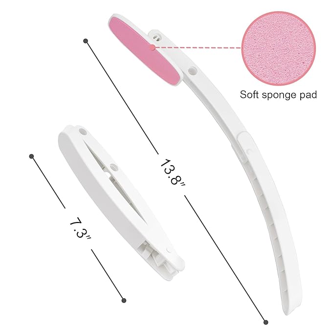 Self Tanner Brushes- Extra Large Body Makeup Brush & Back Lotion Applicator, 2 Pcs, Body, Leg and Face Kabuki Brush, Back Applicator for Self Tan, Sunscreen, Lotion, Makeup, Blend & Blur (Rose Gold)-GlimoraGlow