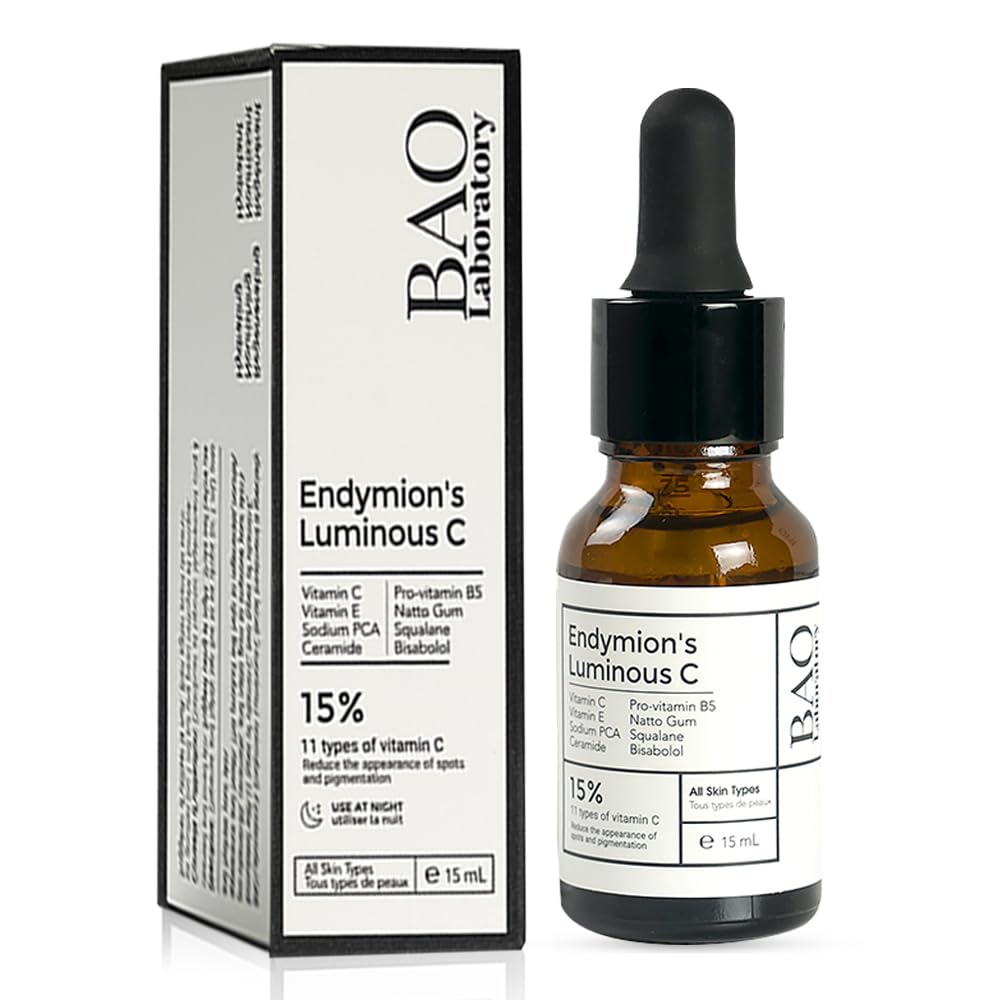 ENDYMION’S LUMINOUS C Face Serum | Bisabolol, Squalane, Vitamin C &E | Multi Vitamin Serum for Brightening, Regenerating And Refreshing Skin| For All Skin Types (15 ML)-GlimoraGlow