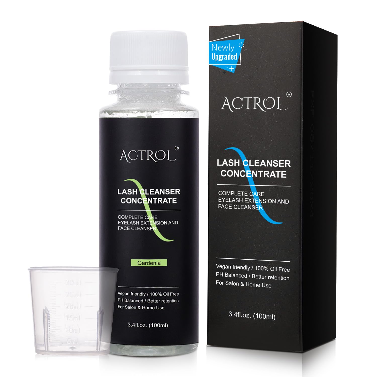 Eyelash Cleanser Concentrate Professional Lash Shampoo Foaming Cleanser DIY Paraben & Sulfate Free Non-lrritating Wash for Extensions Lashes with Salon Home Gardenia-GlimoraGlow