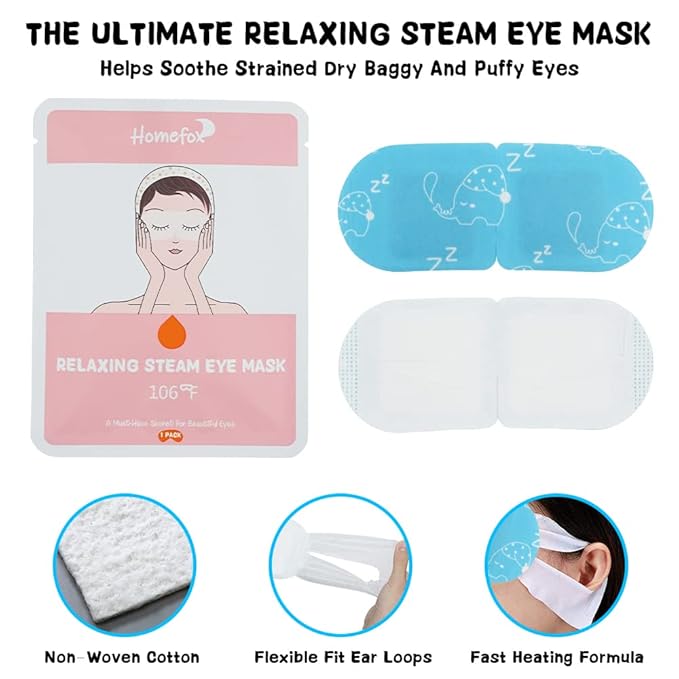 16 Pack Steam Eye Mask for Dry Eye Care - Bulk Disposable Heating Eye Mask for Dark Circles and Puffiness Relief Soothing Moisturizing Warm Eyes Care Pads Relax Therapy, Fragrance Free-GlimoraGlow