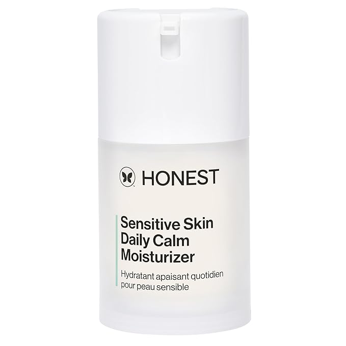 Honest Beauty Sensitive Skin Daily Calm Lightweight Moisturizer | Reduces Redness, Hydrates, + Calms Skin | Hypoallergenic, Fragrance Free, Vegan | 1.7 fl oz-GlimoraGlow