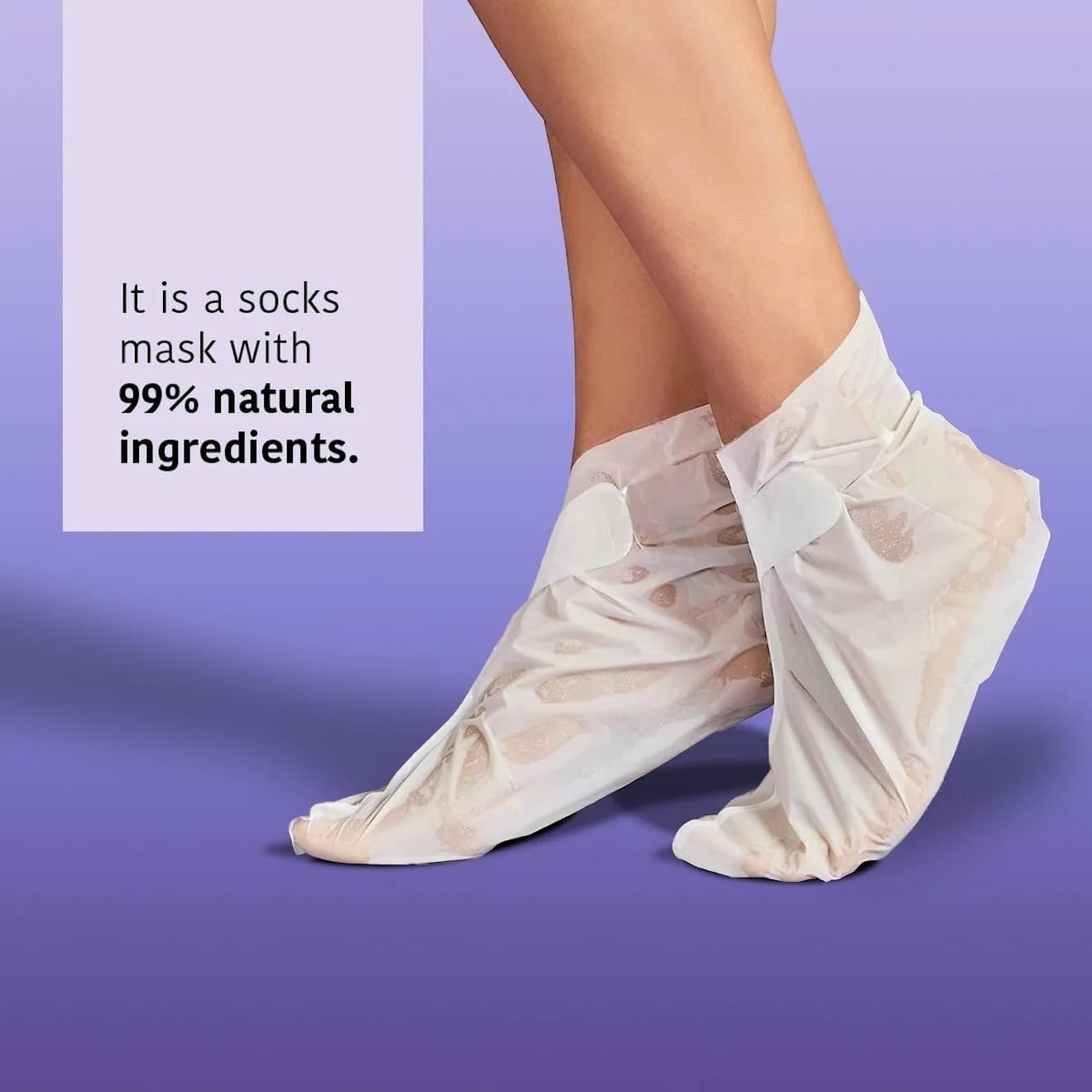 IROHA NATURE Exfoliating Foot Peeling Socks | 2 Pairs (2 Uses)| With Glycolic, Lactic, Salicylic Acids & Lavender | Intensive Treatment for Callused, Dry & Cracked Feet | Vegan Formula-GlimoraGlow