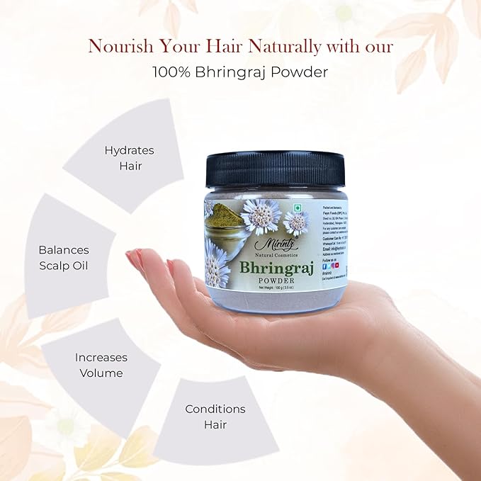 100% Natural Bhringraj Powder | (100 gms) False Daisy Powder Herbal Supplement | Eclipta Alba for Hair Growth Supplements | Karisalankanni Ayurvedic Support for Healthy Hair | Herbal Hair Mix-GlimoraGlow