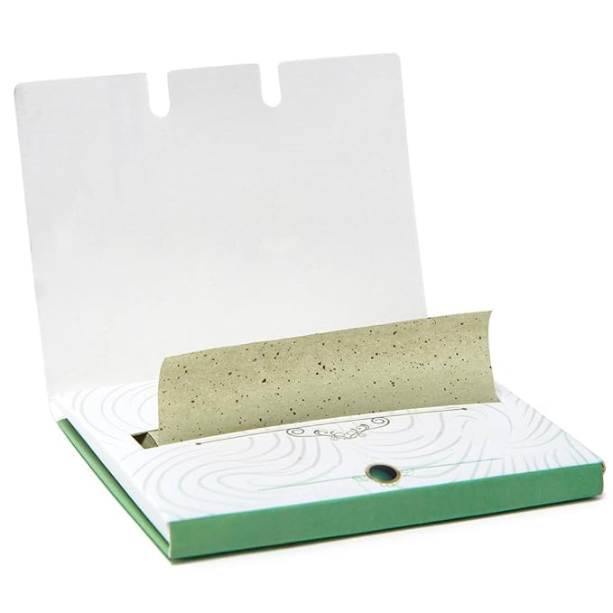 Natural Green Tea Oil Absorbing Tissues - 100 Counts, Premium Face Oil Blotting Paper - Take Only 1 Piece Each Time Design - Large 10cmx7cm Oil Absorbing Sheets, No Waste and Easy to Carry in Pocket!-GlimoraGlow