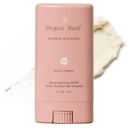 SPF 50 Sheer Mineral Sunscreen Stick - Vegan, Reef Safe, Non-Nano Zinc, Face Sunblock Stick, No White Residue, Pocket Size, Ideal for Travel & Kids .05 oz-GlimoraGlow
