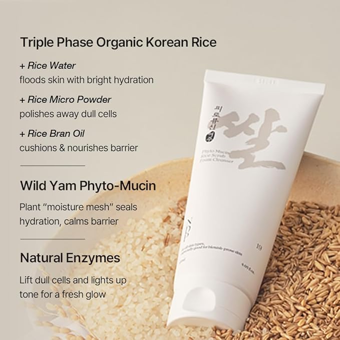 NDP Rice Mochi Deep Face Wash – Triple-Rice Airy Micro-Exfoliating Foam for Sensitive Skin, Phyto Mucin Hydration Shield, pH 5.5 Barrier-Safe Vegan Korean Skincare Cleanser, 4.05 fl oz (120 ml)-GlimoraGlow