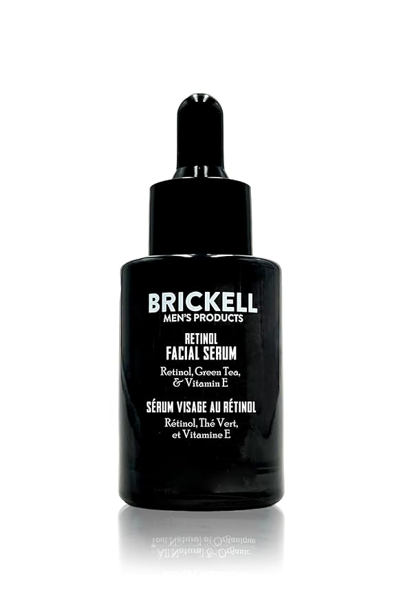 Brickell Men's Retinol Skin Care Serum Treatment For Firming Face Lines & Eye Wrinkles, Deep Hydrating Facial Skincare Serum For Anti-Aging, Fragrance Free, 1 Ounce-GlimoraGlow