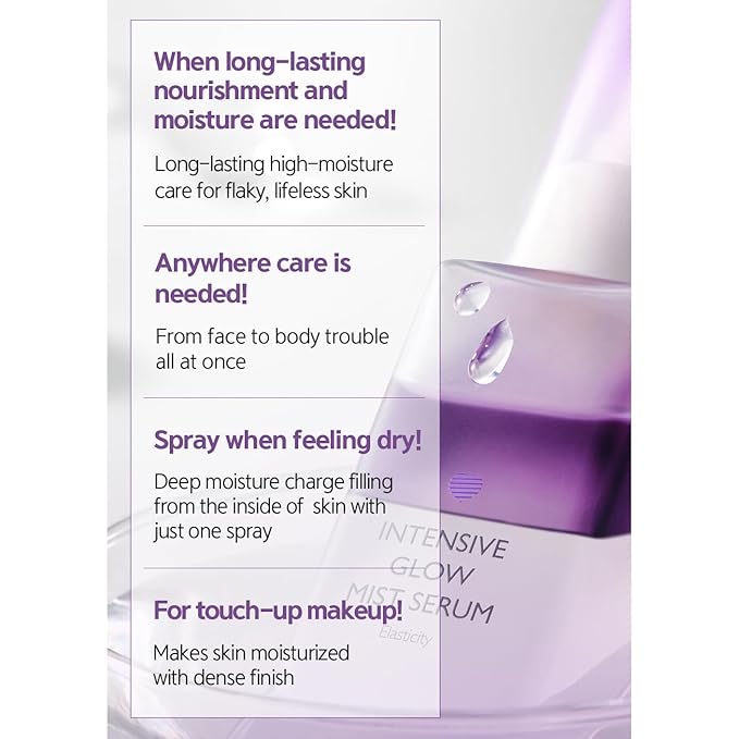LALACHUU Glow Mist Serum – Hydrating & Soothing Face Mist Artemisia, Centella Asiatica, Evening Primrose, Korean Skin Care, Made in Korea, for Sensitive Skin (Intensive, 3.38 oz)-GlimoraGlow