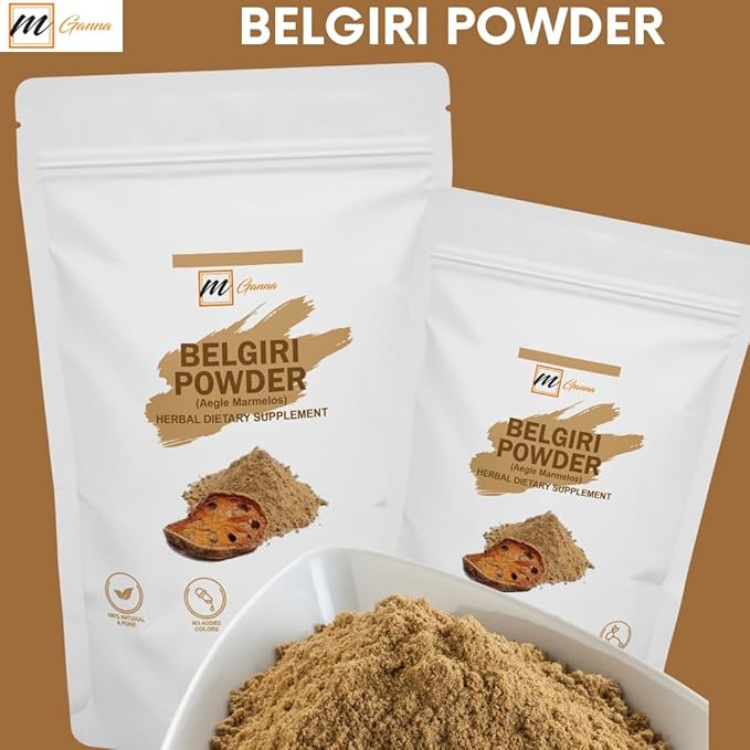 100% Natural Belgiri | Aegle Marmelos | Bael Phal Dry Bel | Wood Apple Powder for Healthy Hair and Skin 227 GMS / 0.5 LBS-GlimoraGlow