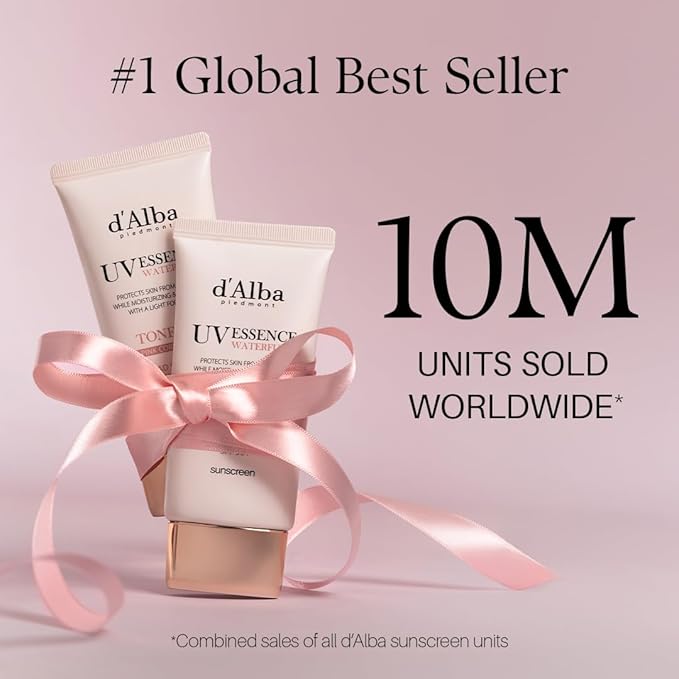 d'alba Piedmont Waterfull Tone-Up Sunscreen Serum BROAD SPECTRUM SPF 50 + Korean Sunscreen for Face, All Skin Tones, Sweat Proof Formula (1.69 fl.oz.)-GlimoraGlow