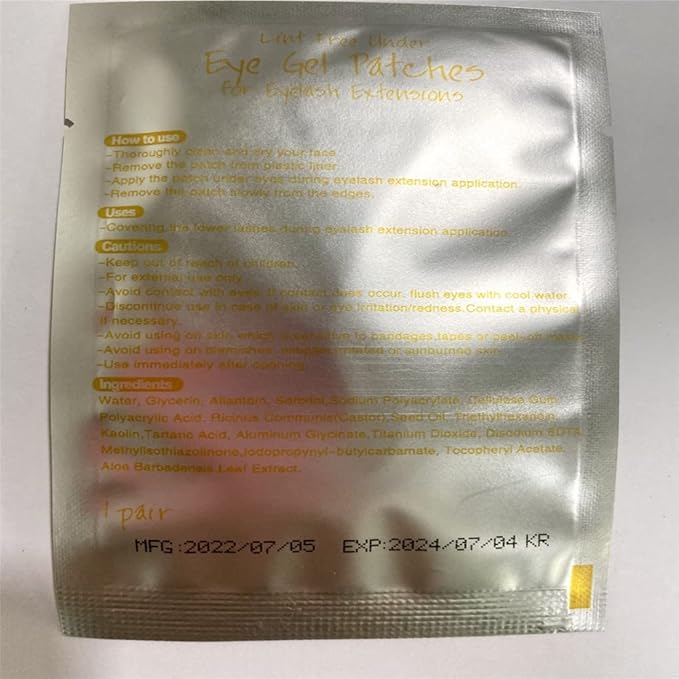 100 Pairs Set，Eye Gel Patches,Under Eye Pads Lint Free Lash Extension Eye Gel Patches for Eyelash Extension Eye (gold)-GlimoraGlow