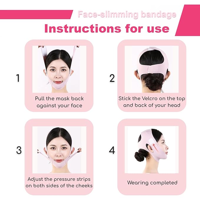 Gua Sha Facial Tools - Jade Roller for Face Beauty Gift Sets Reduces Puffiness, Sleep Mask, Face Lifting Double Chin Strap, Skin Care Massage Self Care Gift for Women-GlimoraGlow