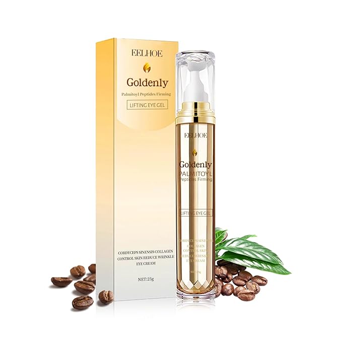 Caffeine Eye Serum Anti Aging, Eye Serum for Dark Circles and Puffiness, Retinol Eye Cream with 360°Massage Ball, Reduce Eye Wrinkles and Fine Lines-GlimoraGlow