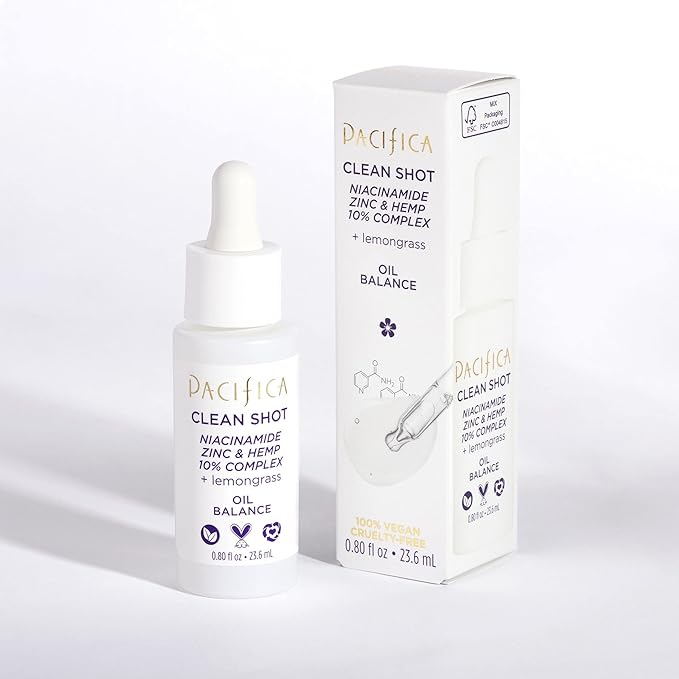 Pacifica Clean Shot Niacinamide Zinc and Hemp 10 Percent Complex Unisex 0.8 oz-GlimoraGlow