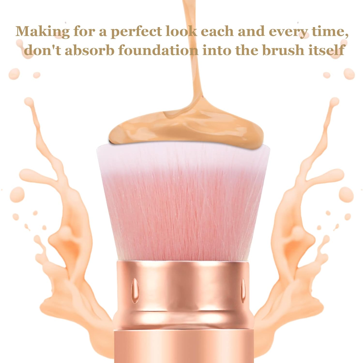 Falliny Retractable Makeup Brushes, Travel Kabuki Powder Foundation Brush, Portable Face Liquid Foundation Sunscreen Brush with Cover for Blending Liquid, Bronzer,Cream or Flawless Powder Cosmetics-GlimoraGlow