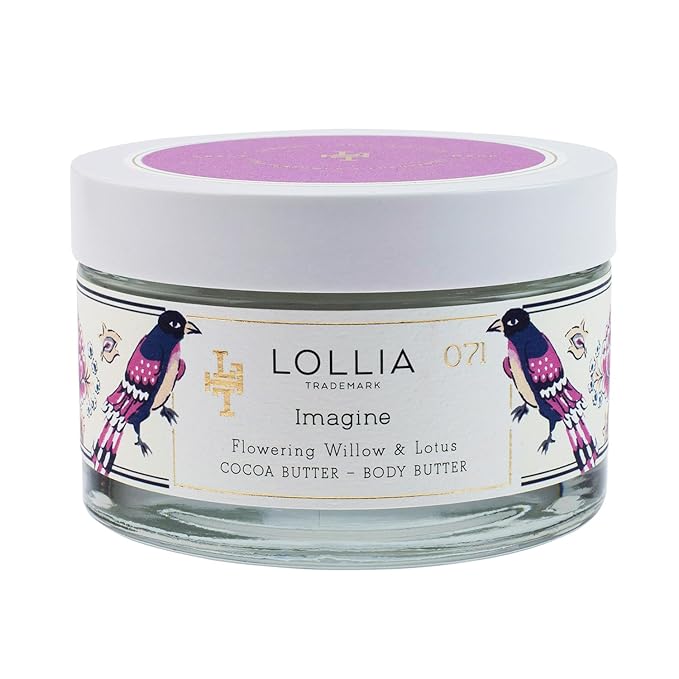 LOLLIA Imagine Body Butter, 5.5 oz. - Flowering Willow & Lotus Fragrance - Shea Butter & Cocoa Butter, Body Lotion for Women, Hydrating & Smooth Body Moisturizer-GlimoraGlow