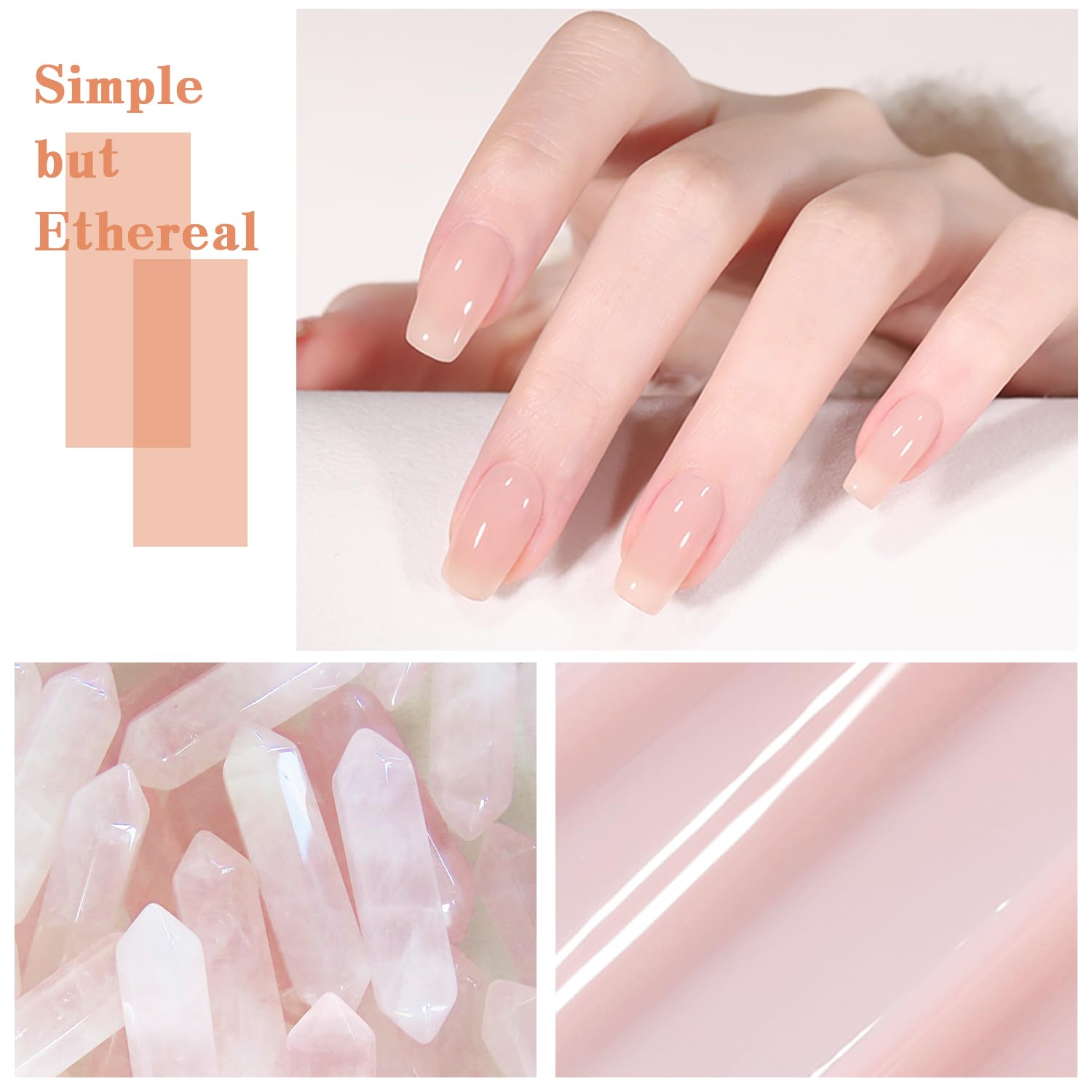 Jelly Nude Gel Nail Polish Set 10Pcs Neutral Skin Color Rose Maple Red Shimmer Gel Polish Kit Semi-Transparent Nail Polish Fall Nail Gel UV LED Soak Off Home DIY 7ml-GlimoraGlow
