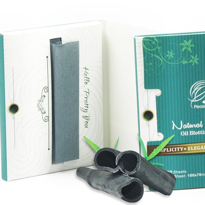 Premium Facial Oil Blotting Paper, 200 Counts - Natural Bamboo Charcoal Face Blotting Sheets, Easy Take Out Design - Top Handy Oil Absorbing Tissues - Oily Skin Care or Make Up Must Have!-GlimoraGlow