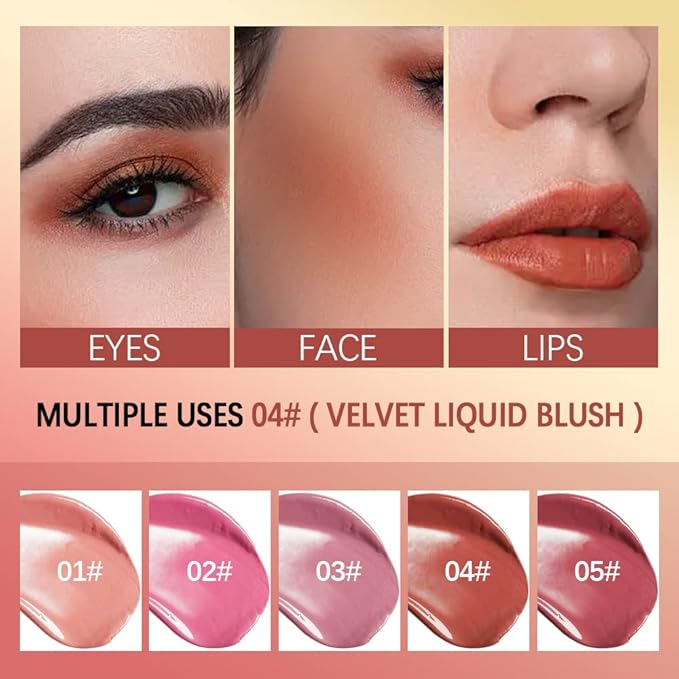 2 Colors Liquid Blush,Soft Cream Face Blush, Dewy Cheek Tint, Long Lasting Natural Matte Finish Looking,Moisturizing Lightweight Blendable Feel (02-HAPPY / 04 - LOVE)-GlimoraGlow
