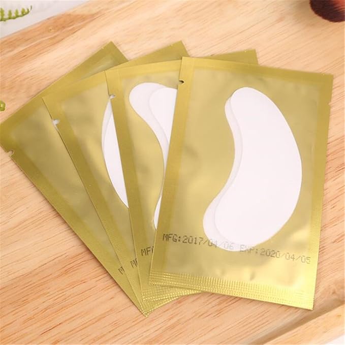 100 Pairs Set，Eye Gel Patches,Under Eye Pads Lint Free Lash Extension Eye Gel Patches for Eyelash Extension Eye (gold)-GlimoraGlow