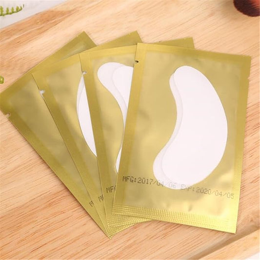 100 Pairs Set，Eye Gel Patches,Under Eye Pads Lint Free Lash Extension Eye Gel Patches for Eyelash Extension Eye (gold)-GlimoraGlow