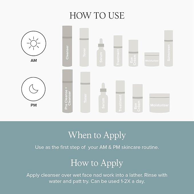 DRMTLGY Essential Facial Cleanser - Gentle Face Cleanser and Face Wash for Women and Men with Anti-Aging Peptides & Hyaluronic Acid. 6.9 fl oz-GlimoraGlow