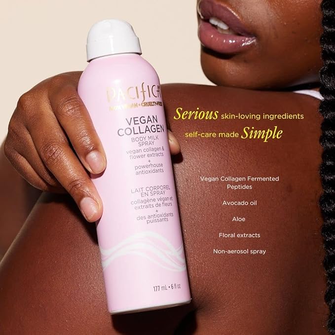 Pacifica Spray Lotion for Body - Vegan Collagen Body Milk Spray – Hydrating Moisturizer Mist Fast-Absorbing Instantly Hydrates & Softens Skin Jasmine & Vanilla Natural Scent Clean Beauty Non-Aerosol-GlimoraGlow