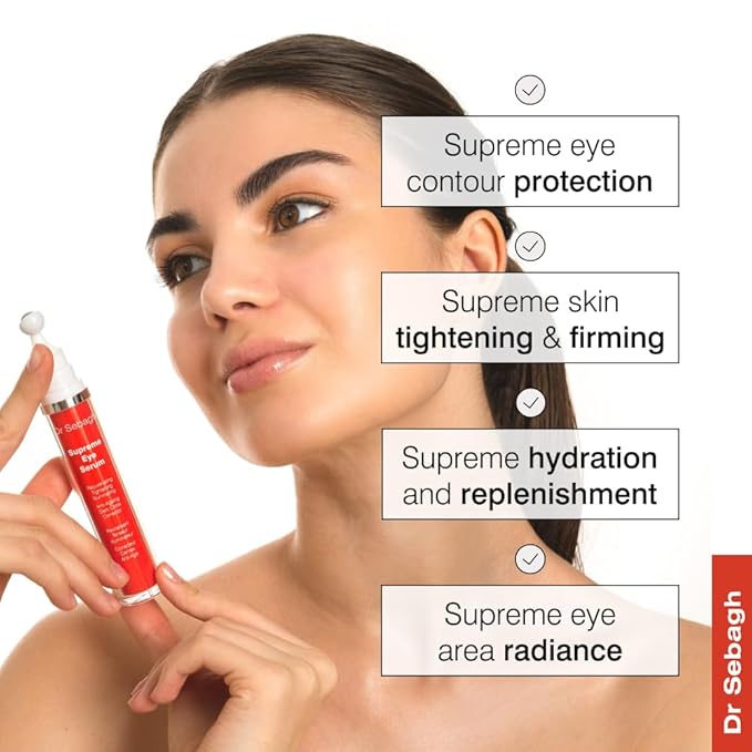 Dr Sebagh® Suprême Under Eye Tightening Serum [ADVANCED ROLL-ON FORMULA] - Under Eye Dark Circle, Puffiness, Fine Lines & Eye Bags Remover - Eye Serum Anti-Aging Wrinkles - Eye Treatment (0.51 fl Oz)-GlimoraGlow