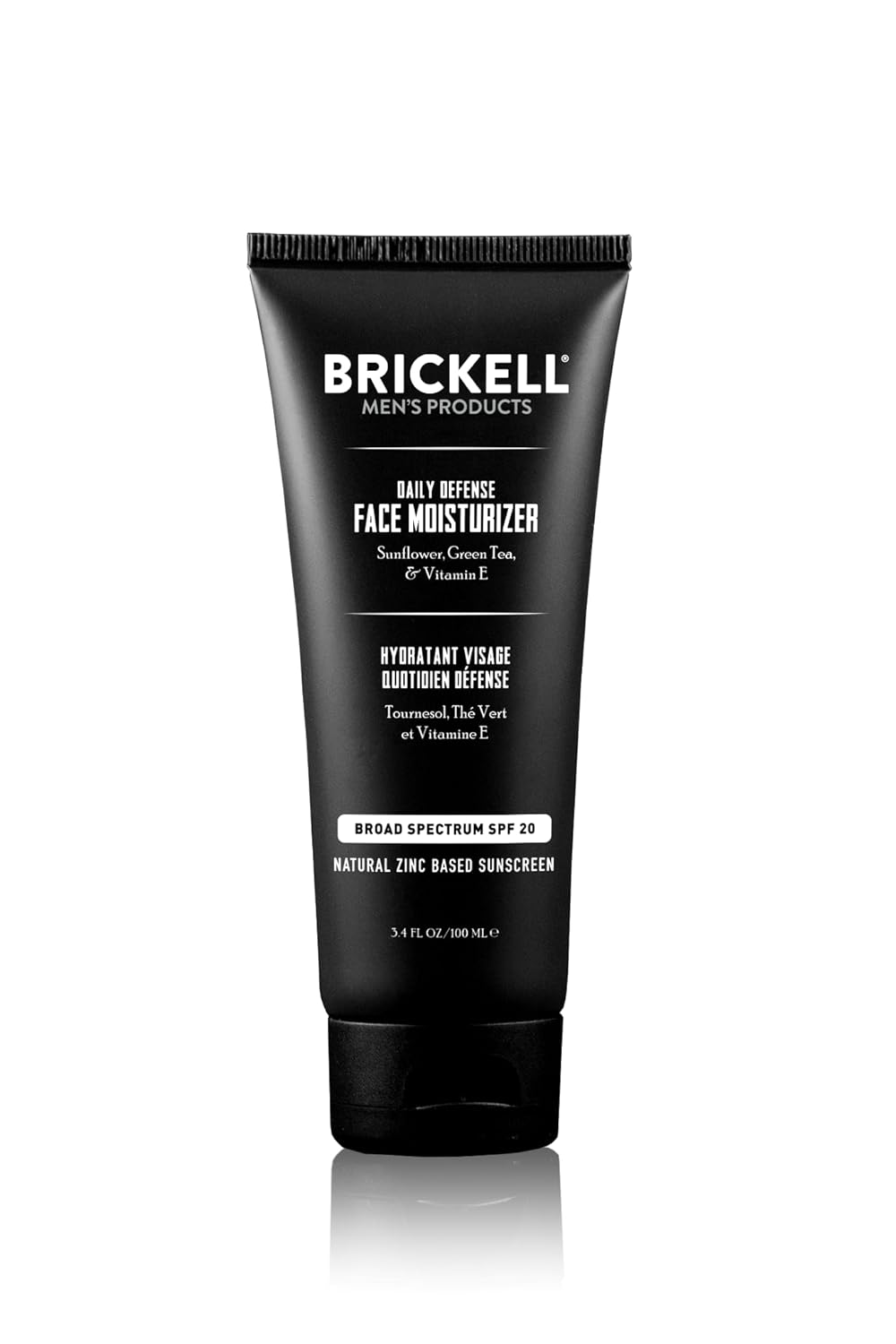 Brickell Men's Daily Defense SPF20 Face Moisturizer for Men, Natural & Organic, Zinc Oxide Face Moisturizing Mineral Sunscreen, Hydrates & Protects Skin Against Harmful UVA/B rays, 3.4oz, Unscented-GlimoraGlow