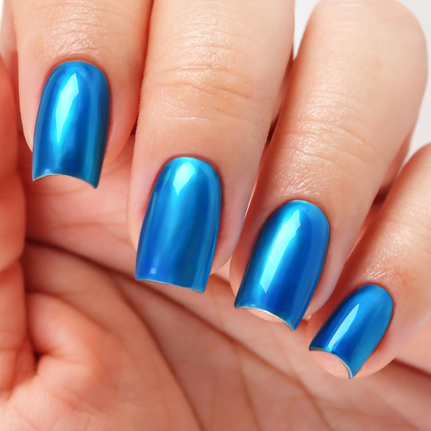 Imtiti Metallic Gel Nail Polish Set, 2 Pcs 10ml Chrome Mirror Shine GEl POlish & Sky Blue Jelly GEL Soak Off UV LED Spring Summer Art Manicure Salon DIY Design Kit-GlimoraGlow