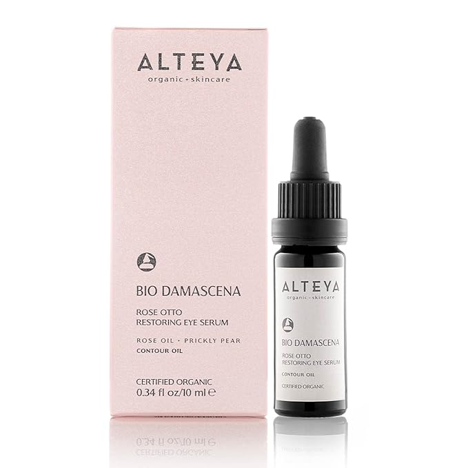Alteya Organics Eye Serum USDA Certified Organic Skin Care 0.34 Fl Oz/10 mL Bio Damascena Award-Winning Eye Treatment With Organic Bulgarian Rose Oil Rejuvenating, Revitalizing and Clarifying-GlimoraGlow
