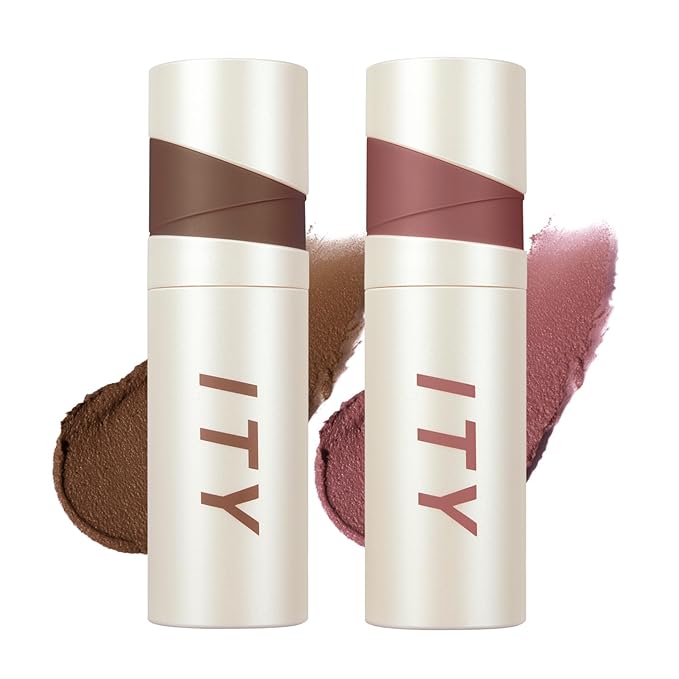 ITY Velvet Matte Finish Lip Stain-Mousse Textured Lip Clay, Red Shade, Conceals Lip Lines, Rich Pigment Lip Tint Lipsticks, 0.14 oz (4g) in Earthy, Berrylicious.-GlimoraGlow