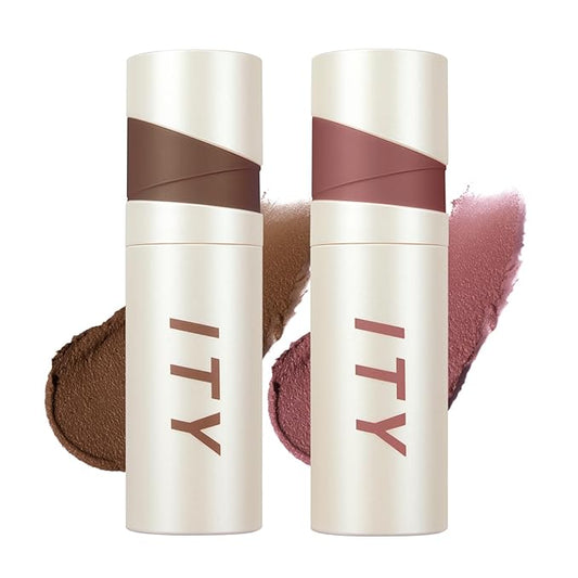 ITY Velvet Matte Finish Lip Stain-Mousse Textured Lip Clay, Red Shade, Conceals Lip Lines, Rich Pigment Lip Tint Lipsticks, 0.14 oz (4g) in Earthy, Berrylicious.-GlimoraGlow